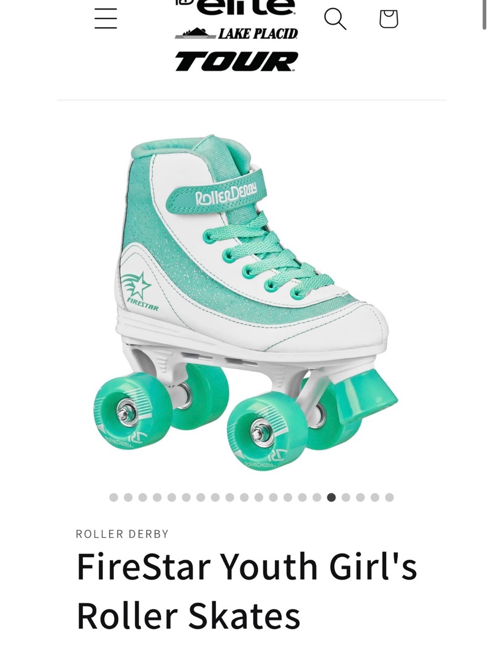 Kids Mint and White Roller Skates with Secure Lace-Up and Ankle Strap